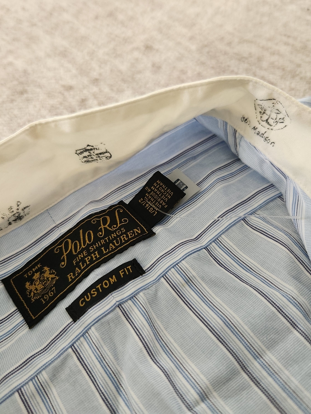 NWT Polo Ralph Lauren Fine Shirtings Dress Shirt Madison 16.5 L Black Tag